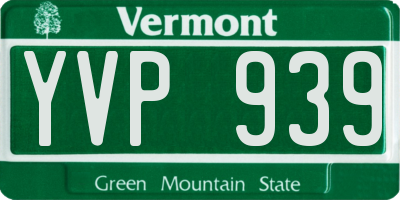 VT license plate YVP939