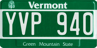 VT license plate YVP940