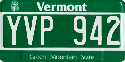 VT license plate YVP942