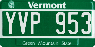 VT license plate YVP953