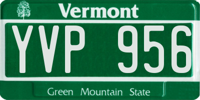 VT license plate YVP956