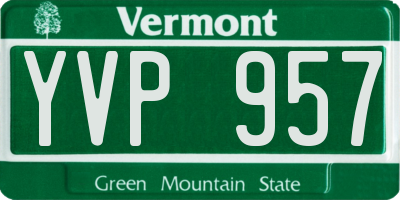 VT license plate YVP957