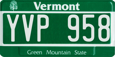 VT license plate YVP958