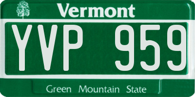 VT license plate YVP959