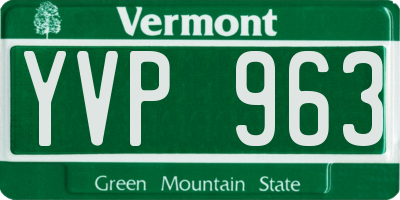 VT license plate YVP963