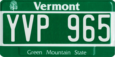 VT license plate YVP965