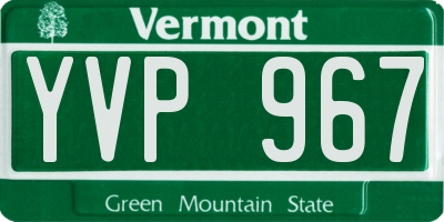 VT license plate YVP967