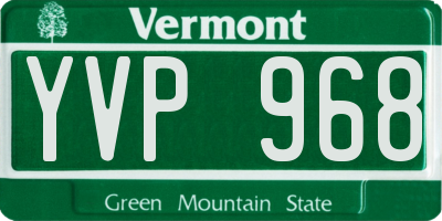 VT license plate YVP968