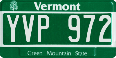 VT license plate YVP972