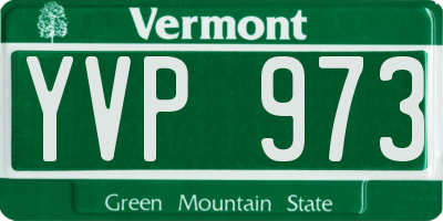 VT license plate YVP973