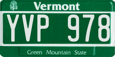 VT license plate YVP978