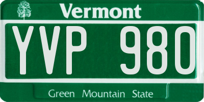 VT license plate YVP980