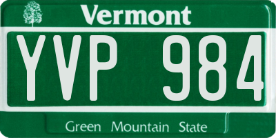 VT license plate YVP984