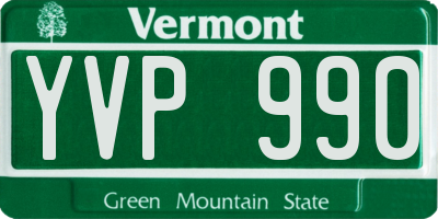 VT license plate YVP990