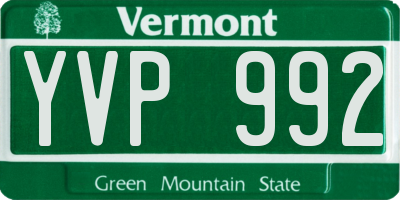 VT license plate YVP992