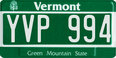 VT license plate YVP994