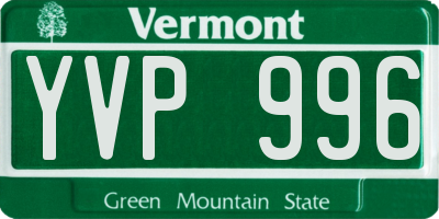 VT license plate YVP996