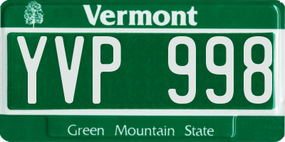 VT license plate YVP998