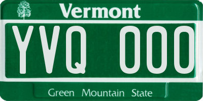 VT license plate YVQ000