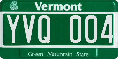 VT license plate YVQ004