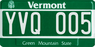 VT license plate YVQ005
