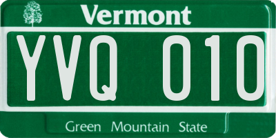 VT license plate YVQ010
