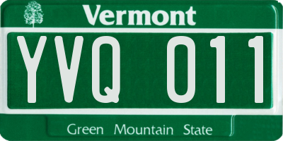 VT license plate YVQ011