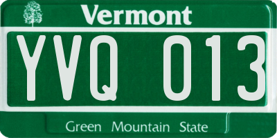 VT license plate YVQ013