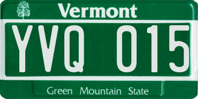 VT license plate YVQ015