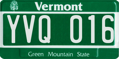 VT license plate YVQ016