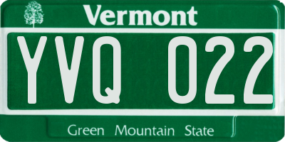 VT license plate YVQ022