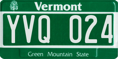 VT license plate YVQ024