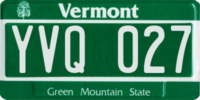 VT license plate YVQ027