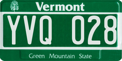 VT license plate YVQ028