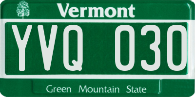VT license plate YVQ030