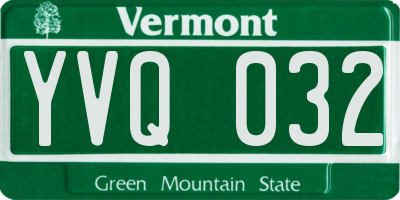 VT license plate YVQ032