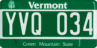 VT license plate YVQ034