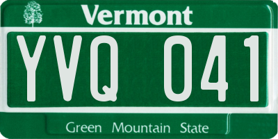 VT license plate YVQ041