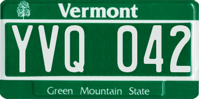 VT license plate YVQ042