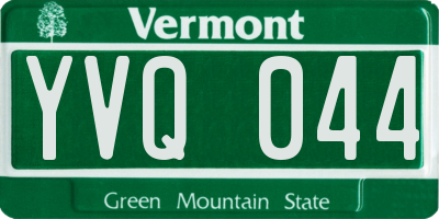 VT license plate YVQ044