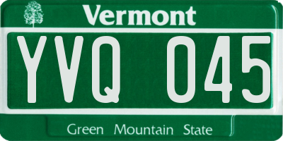 VT license plate YVQ045