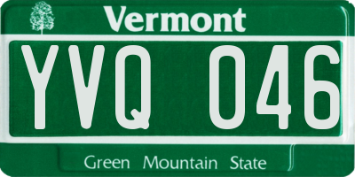 VT license plate YVQ046