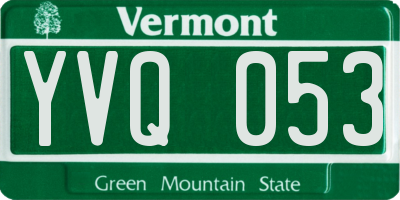 VT license plate YVQ053