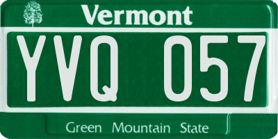 VT license plate YVQ057