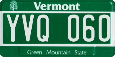 VT license plate YVQ060