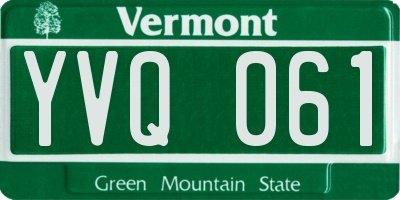 VT license plate YVQ061