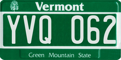 VT license plate YVQ062