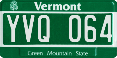 VT license plate YVQ064