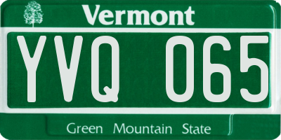 VT license plate YVQ065