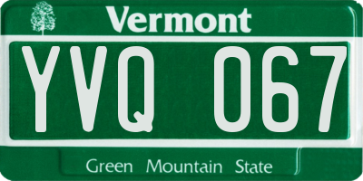 VT license plate YVQ067